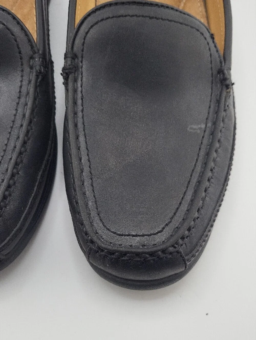 Bass Black Leather Slip-On Moccasin Loafers Men 10 1/2 M